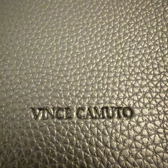 Vince Camuto Colorblock Black & Gray Pebbled Leather Tote Laptop Bag Purse - Picture 6 of 7